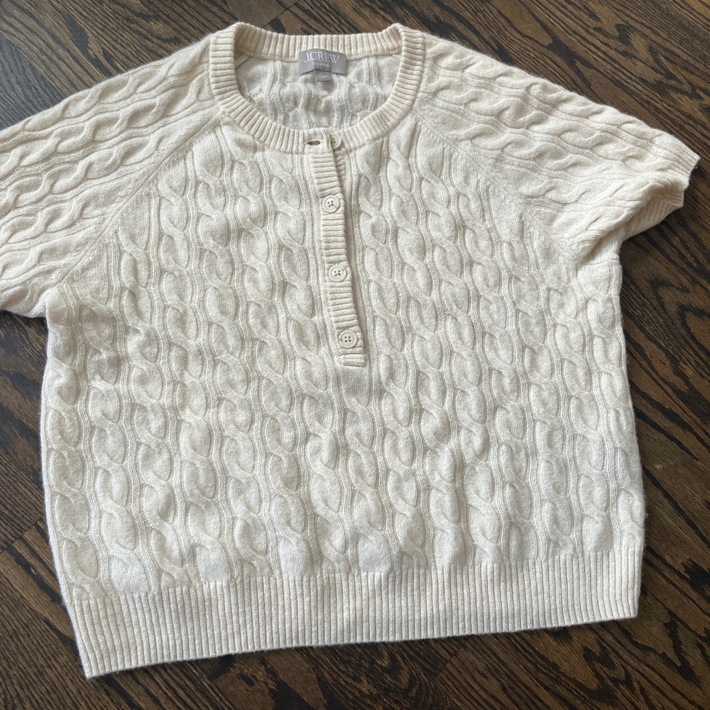 Jcrew cashmere short sleeve sweater